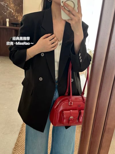 早春奶油黃氣質雙排釦西裝外套18