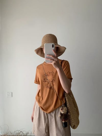 復古塗鴉Kitty印花短TEE+娃娃項鍊17