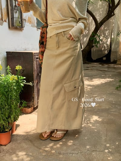 美式酷感工裝口袋長裙6