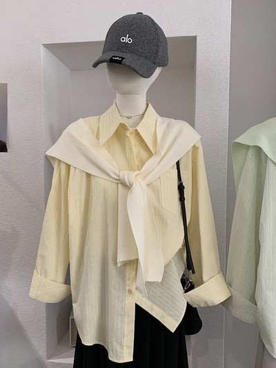 法式溫柔感線條襯衫+披肩2