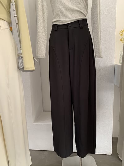 顯瘦立體剪裁高腰垂感西裝寬褲3