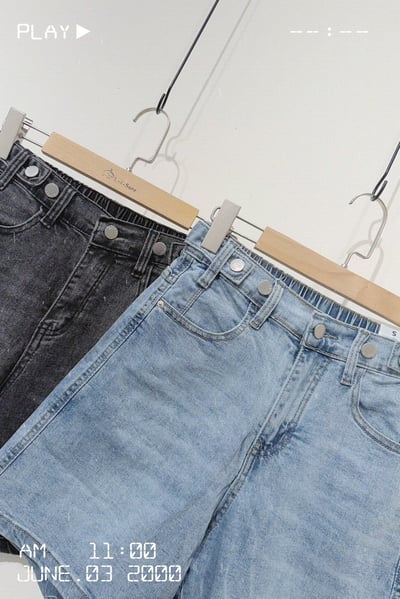 顯腿長比例神褲・輕霧水洗高腰牛仔短褲5