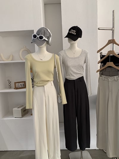 顯瘦立體剪裁高腰垂感西裝寬褲4