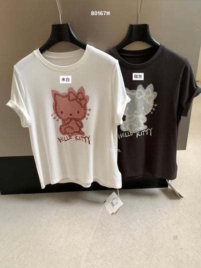 蕾絲感Kitty印花短袖T9