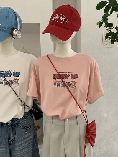 小新家族童趣卡通印花寬鬆T恤3