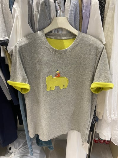夏日撞色小熊刺繡T｜清新感減齡百搭款10