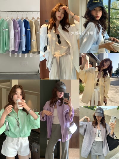 檸檬家#慵懶肌理感透氣襯衫6