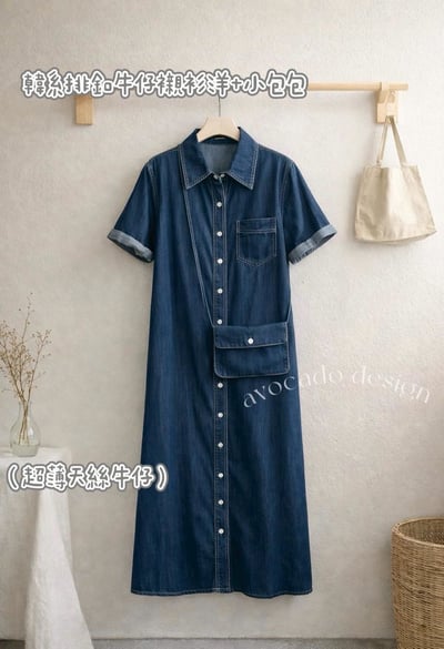 輕薄感牛仔襯衫洋裝｜一件搞定夏日清爽穿搭（附小包）10
