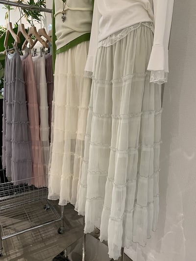 法式木耳滾邊層層蛋糕長裙3