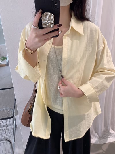 春日柔霧後開釦設計感防曬襯衫兩件套12