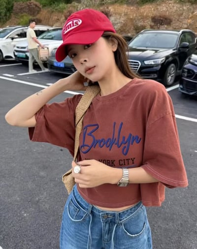 Brooklyn隨性慵懶水洗短T1