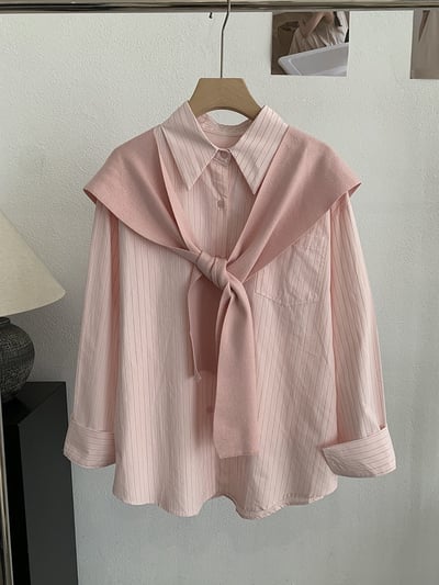 法式溫柔感線條襯衫+披肩5