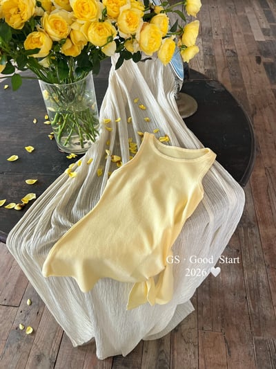 氣質百搭彈力收腰綁帶針織背心16