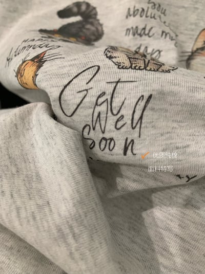 韓系五隻貓插畫寬鬆T恤16