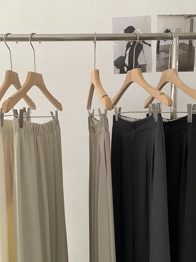 韓系復古單釦壓摺西裝寬褲7