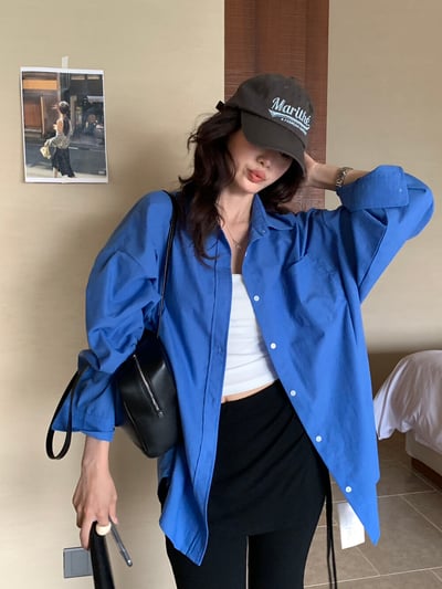 檸檬家#慵懶肌理感透氣襯衫16