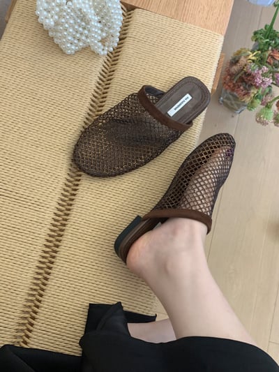 閃耀水鑽網紗包頭穆勒拖鞋14