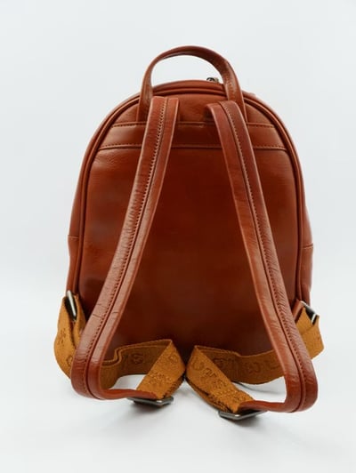 全年皮簡約輕巧女款後揹包——亮棕3