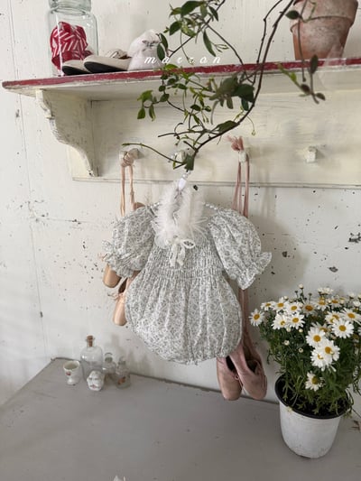 Marron09｜(3m-18m 1y-6y) 復古小碎花套裝16