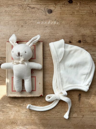 MONBEBE34｜(3m-24m) 棉絨綁帶帽2