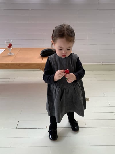 JE608｜(80cm-110cm) 學院素面背心洋裝/花邊領上衣20