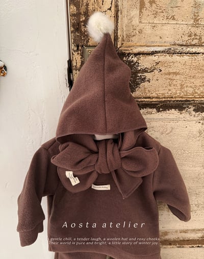 AOSTA66｜(6m-5y) 毛球連帽圍巾9