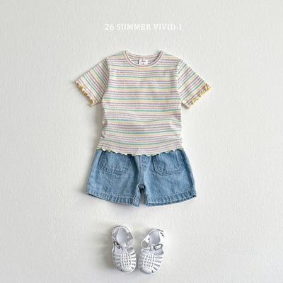 vivid49｜(78cm-125cm) 3款彩虹條紋木耳邊上衣13