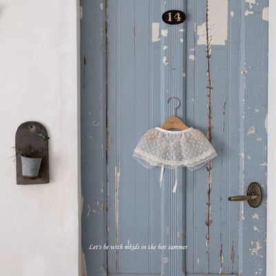 M-KIDS52｜(65-115cm) 波點蕾絲圍裙4