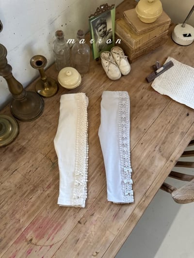 Marron52｜(1y-6y) 刺繡滾邊緊身褲3