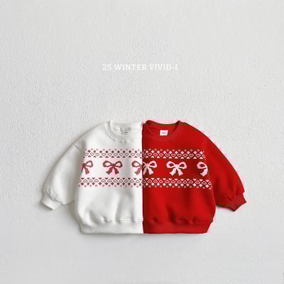 vivid83｜(78cm-125cm) 蝴蝶結印花休閒上衣1