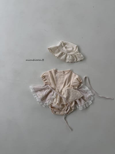 Bloom.b04｜(0m-18m) 棉麻簡約襯裙包屁衣4