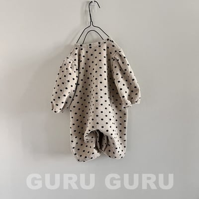 GURU GURU26｜(6m-24m) 2色愛心/波點燈芯絨連身衣4