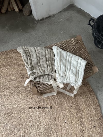 Bloom.b31｜(0m-24m) 麻花針織精靈綁帶帽9