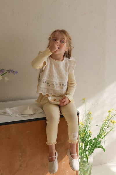 FLO53｜(75-140) 1色針織田園小兔背心8