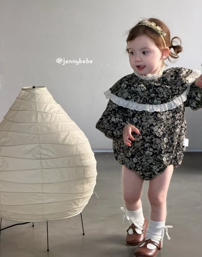 JE712｜(66-90cm) 復古碎花蕾絲花邊套裝12