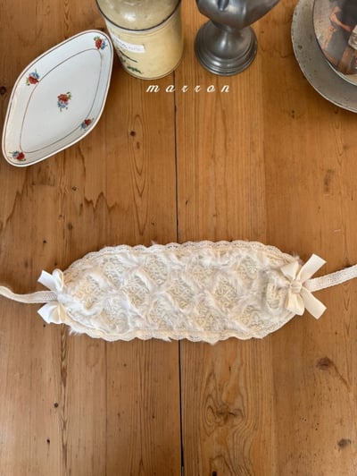 Marron 53｜(3m-18m) 宮廷蕾絲羽毛髮帶4