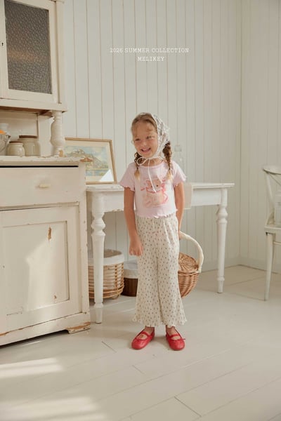 Melikey09｜(75-125cm) 碎花褶皺小喇叭褲9
