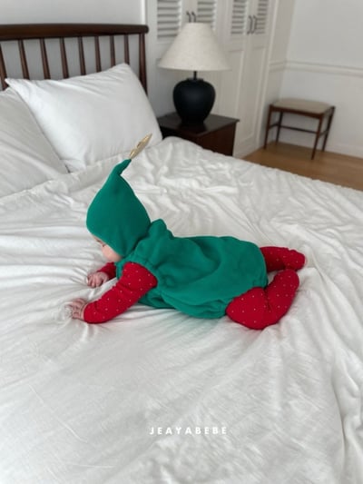 JEAYA02｜(3m-12m) 4色聖誕系列包屁衣含帽子13