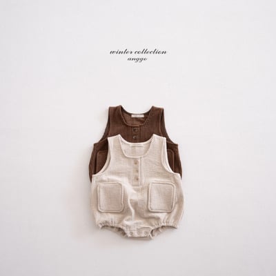 anggo32｜(3m-12m) 燈芯絨口袋包屁衣2