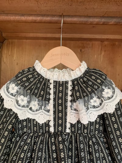 JE612｜(66cm-100cm) 碎花蕾絲花邊領包屁衣7