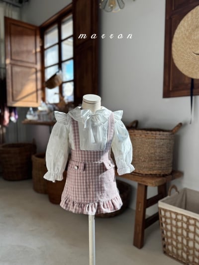 Marron12｜(1y-6y) 刺繡小花飛袖襯衫16