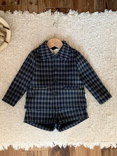 JE633｜(80cm-110cm) 法式格紋套裝/經典圓領上衣6