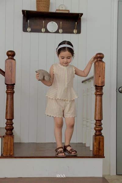 ROA02｜(6m-18m) 2色蕾絲波浪邊套裝2