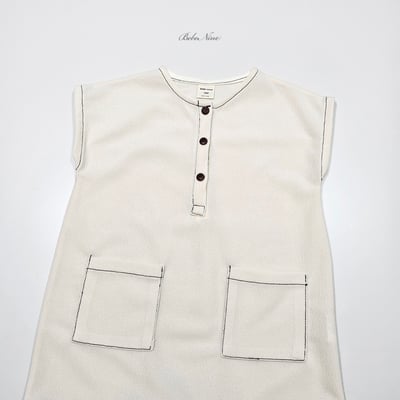 bebe nine41  (6m-24m) 2色樸素鈕釦口袋裝15