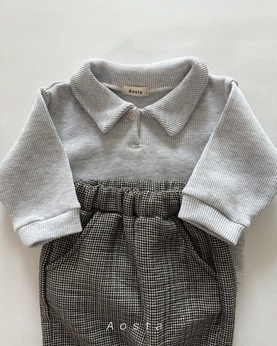 AOSTA32｜(6m-5y) 華夫格有領上衣9