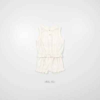 bebe nine21  (6m-24m) 3色荷葉束腰花套裝3