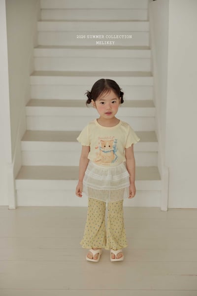 Melikey09｜(75-125cm) 碎花褶皺小喇叭褲19