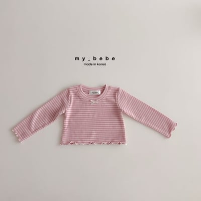 my_bebe02｜(-12m-7y) 條紋蝴蝶結捲邊上衣4