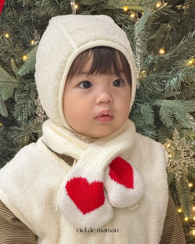 Cieldemaman12｜(6M~24M)  2色素色絨毛背心套裝含帽子21