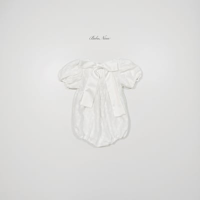 bebe nine27  (6m-24m) 2色緞帶蝴蝶結包屁衣6